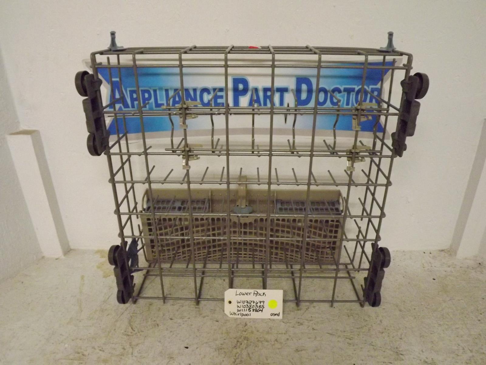 Whirlpool Dishwasher W10727679 W10380385 Lower Rack Used Whirlpool Dishwasher W10727679 W10380385 Lower Rack Used